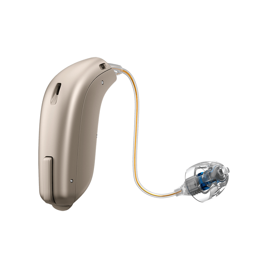 Oticon Intent receiver-in-the-ear hearing aid, side profile