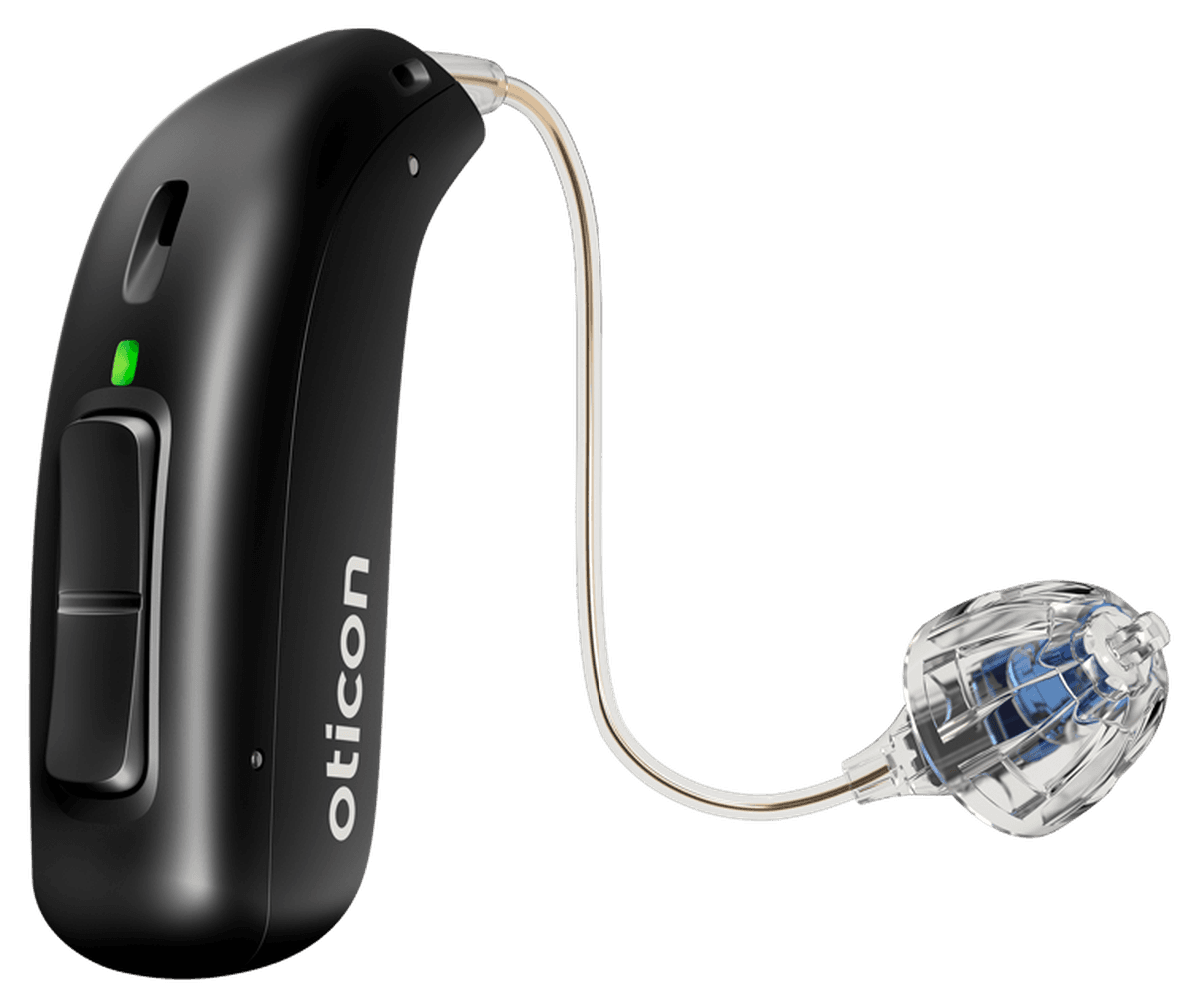 Oticon miniRITE R receiver-in-the-ear hearing aid, black