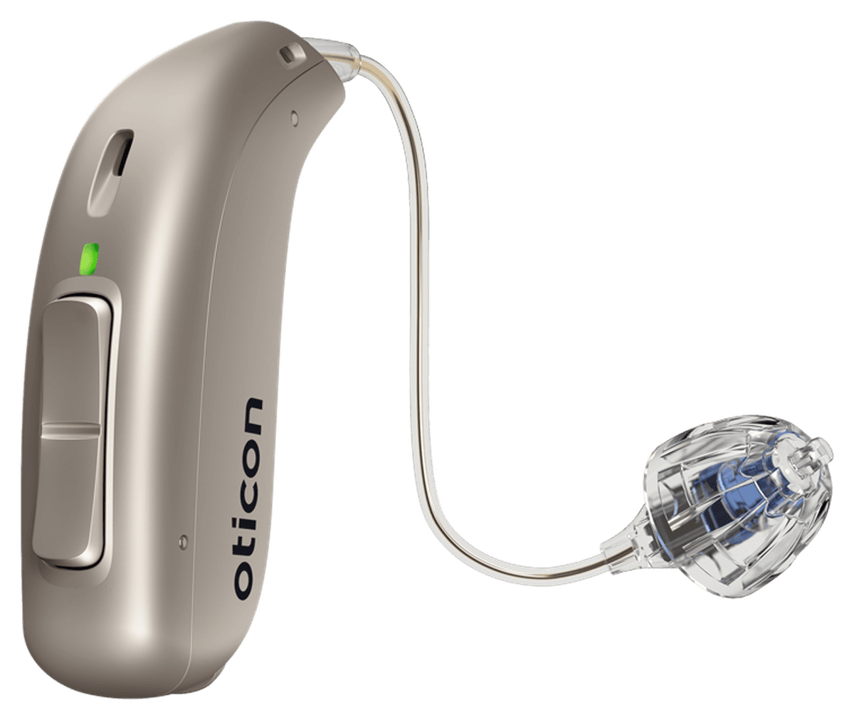 Oticon miniRITE T receiver-in-the-ear hearing aid, beige