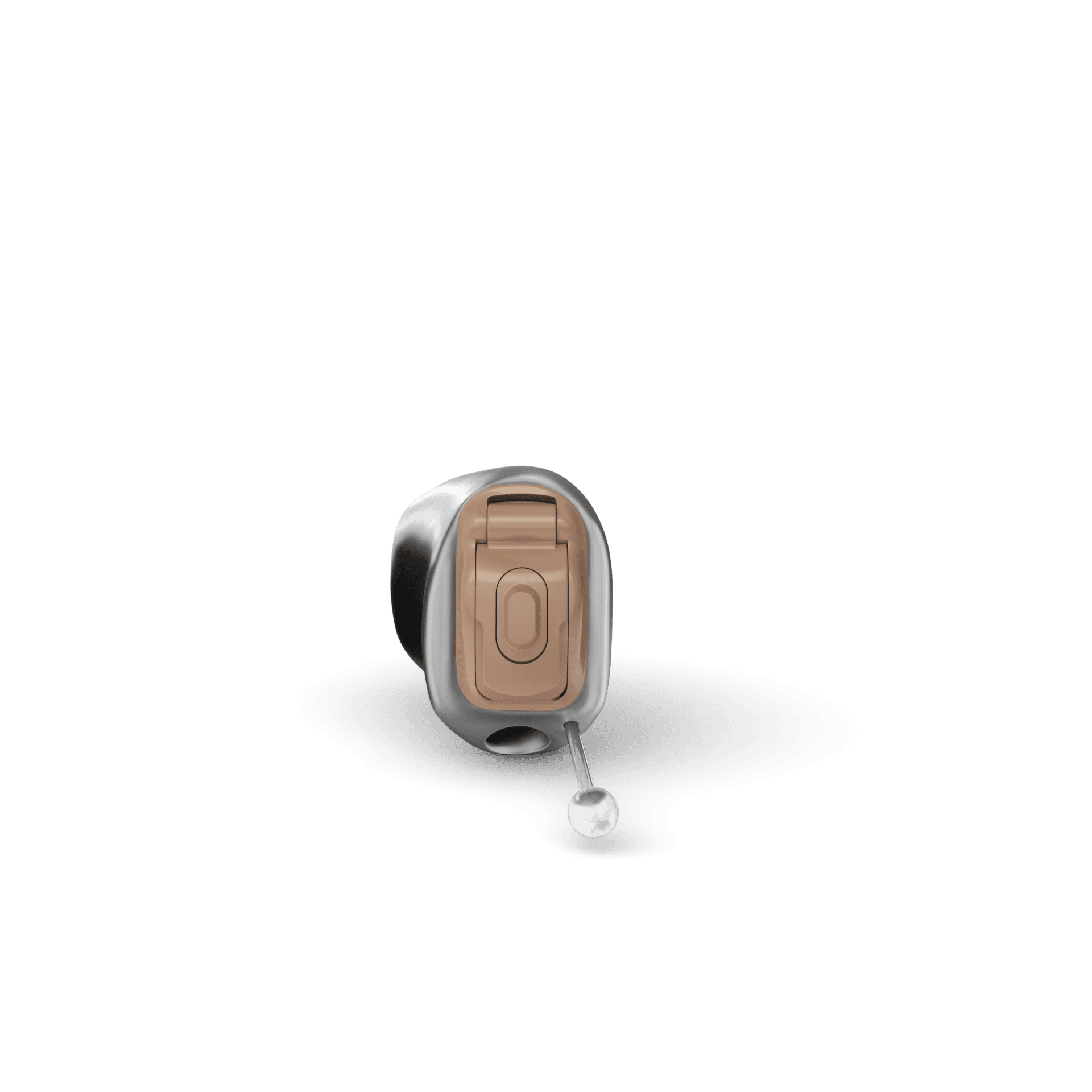 Phonak Virto Titanium custom in-the-ear hearing aid, titanium shell