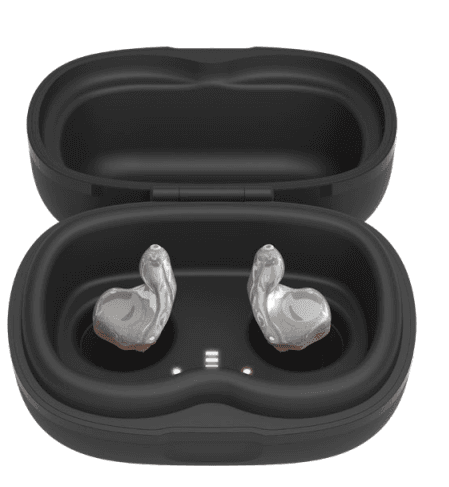 Starkey custom in-the-ear pair in the charger