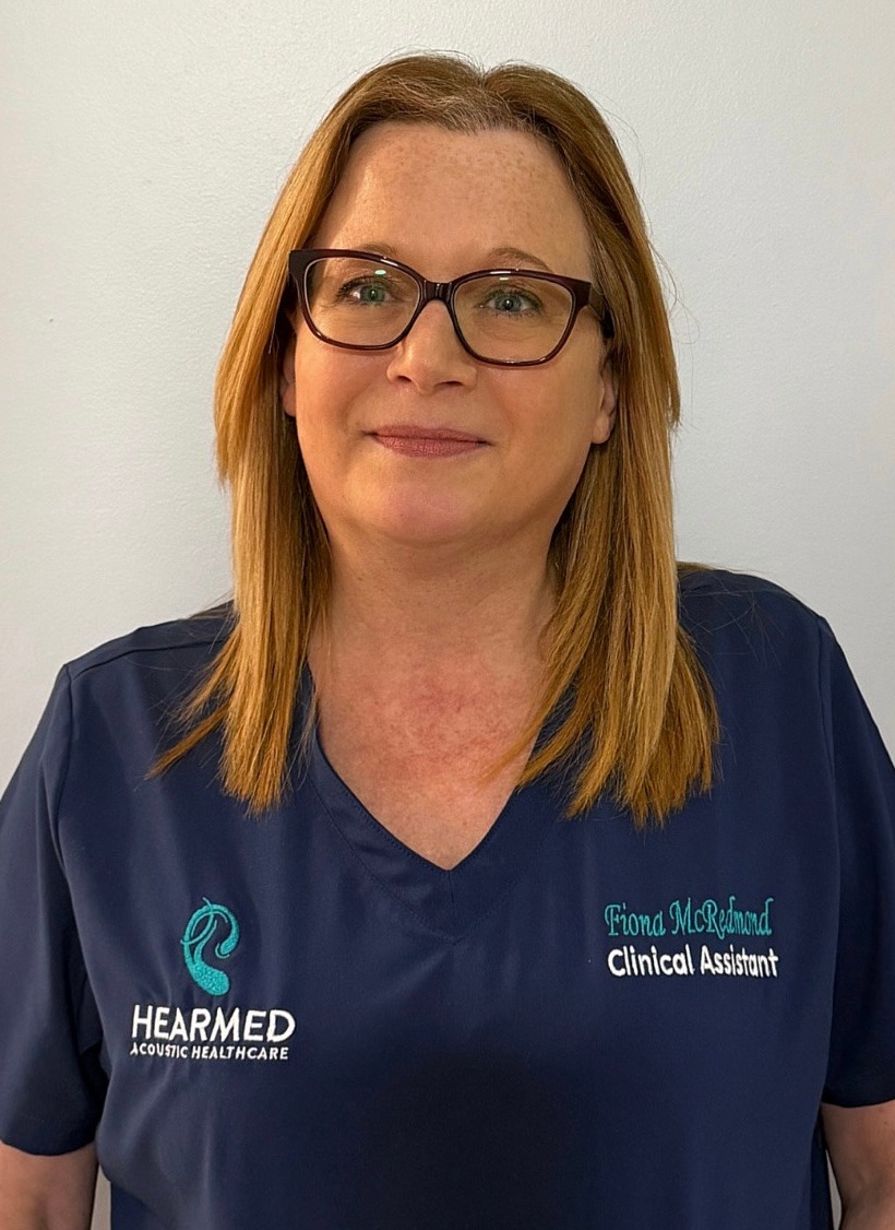 Fiona Picture 1 Fiona Redmond, Clinical Assistant at Hearmed Acoustic Healthcare, wearing a navy scrub top.